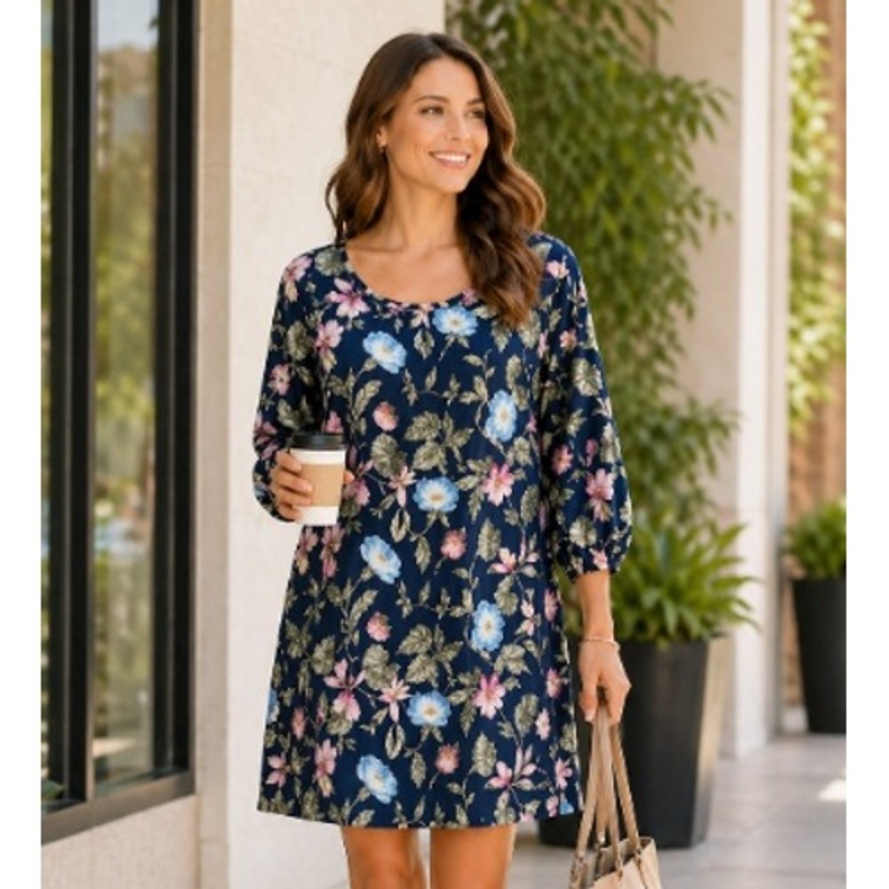 Ann Taylor Factory Navy Floral Mini Dress